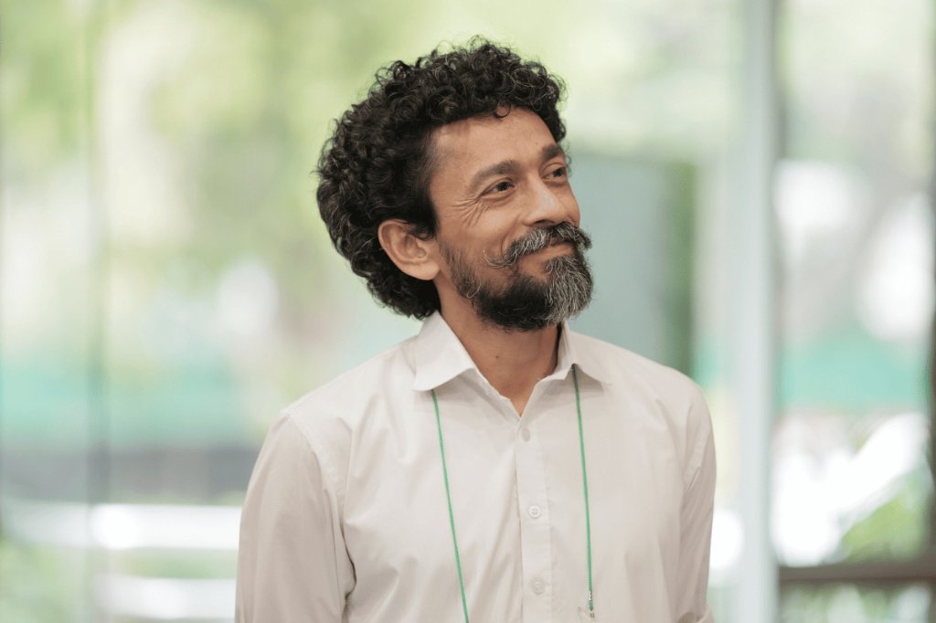 Man Smiling Candidly